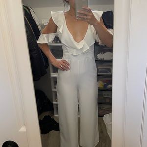 White xs wide leg jumpsuit
